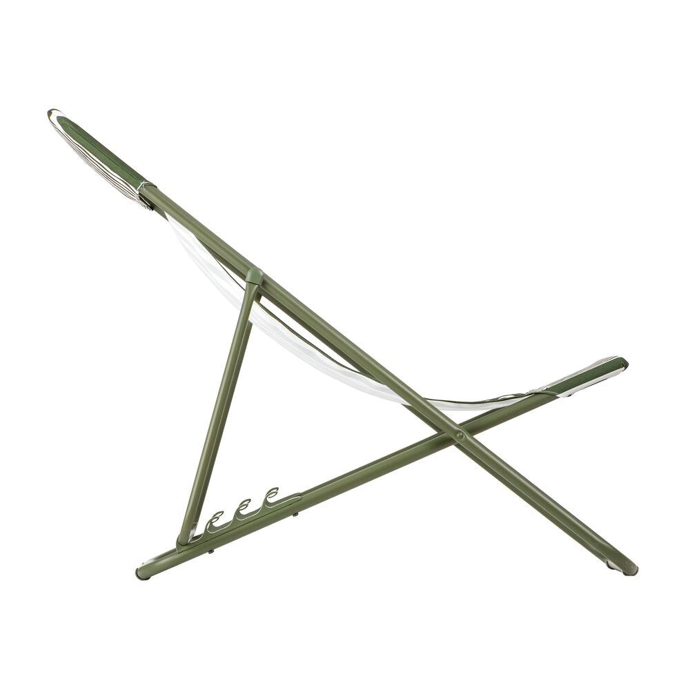 LAFUMA Sessel Maxi Transat Rayure moss in Grün, Weiss präsentiert im Onlineshop von KAQTU Design AG. Liegestuhl ist von LAFUMA