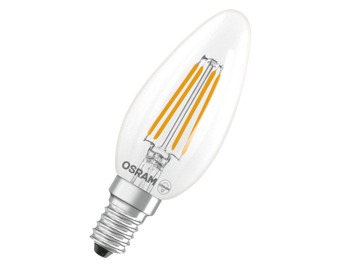 OSRAM LED-Lampe Retrofit Star Classic B E14 3.4W 470lm clear Warm White in präsentiert im Onlineshop von KAQTU Design AG. Leuchtmittel ist von OSRAM
