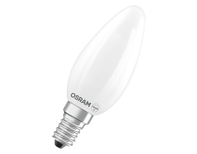 OSRAM LED-Lampe Retrofit Superstar Classic B E14 3.4W 470lm dimmable frosted Warm White in präsentiert im Onlineshop von KAQTU Design AG. Leuchtmittel ist von OSRAM
