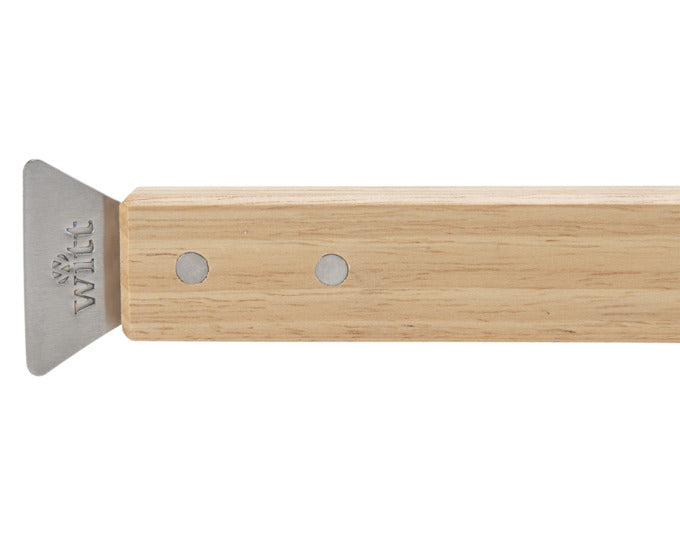 WITT Pizzaofenbürste mit robusten Borsten, ideal zum Reinigen von Pizzaöfen und Grills, präsentiert in hochwertigem Design.