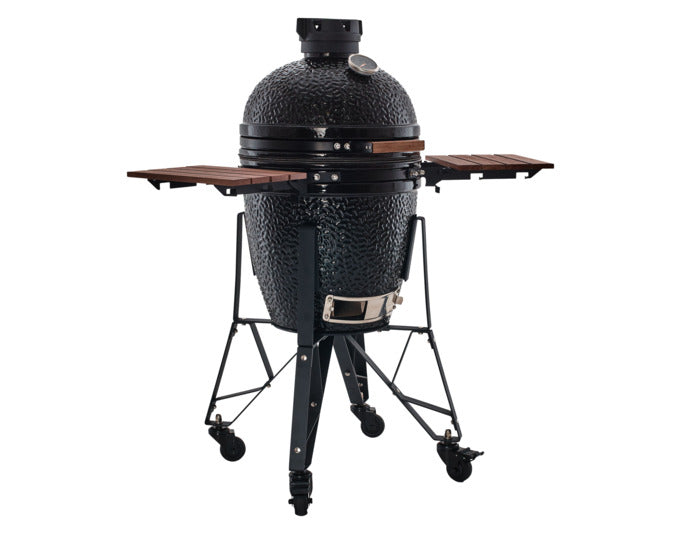 Der THE BASTARD Grill Classic Medium Multilevel in elegantem Schwarz, ideal für vielseitiges Grillen und BBQ-Genuss im Freien.