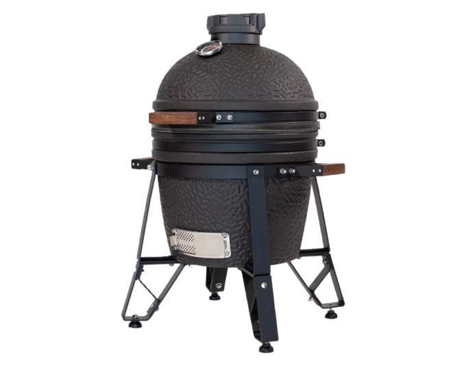 Der schwarze, matte THE BASTARD Grill Urban Compact ist ein stilvoller Holzkohlegrill, ideal für urbane Grillfreunde und kleine Terrassen.