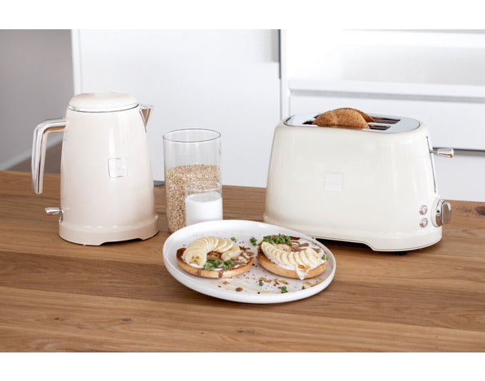 Eleganter NOVIS Toaster Iconic Line T2 in Creme, ideal für stilvolles Toasten in jeder modernen Küche.