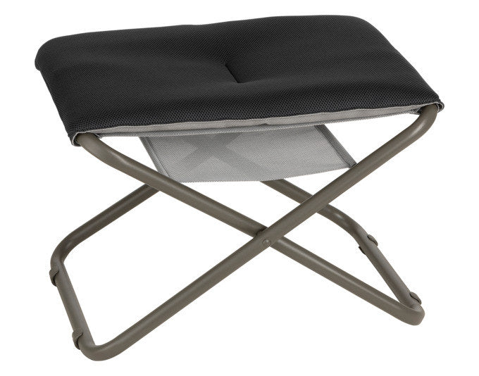 Outdoor-Hocker Lafuma Next Evo in Terre und Grau mit Stahlrohrgestell und Sitzauflage