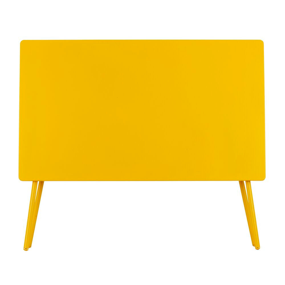 Gelber Lafuma Klapptisch Balcony mit rechteckiger Stahlplatte und Colorblock-Gestell