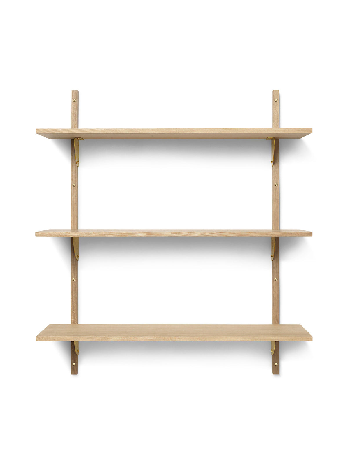 Sector Wandregal Triple in Hellbraun/Messing präsentiert im Onlineshop von KAQTU Design AG. Wandregal ist von Ferm Living