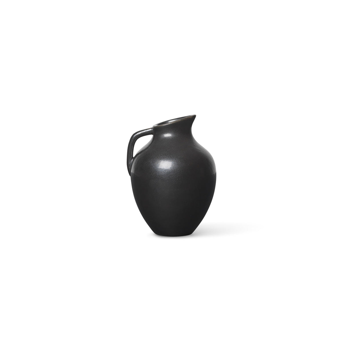Kleine braune Porzellanvase Ary Mini-Vase von Ferm Living mit glasierter Oberfläche und runder, antik inspirierter Form, Durchmesser 6.5cm.