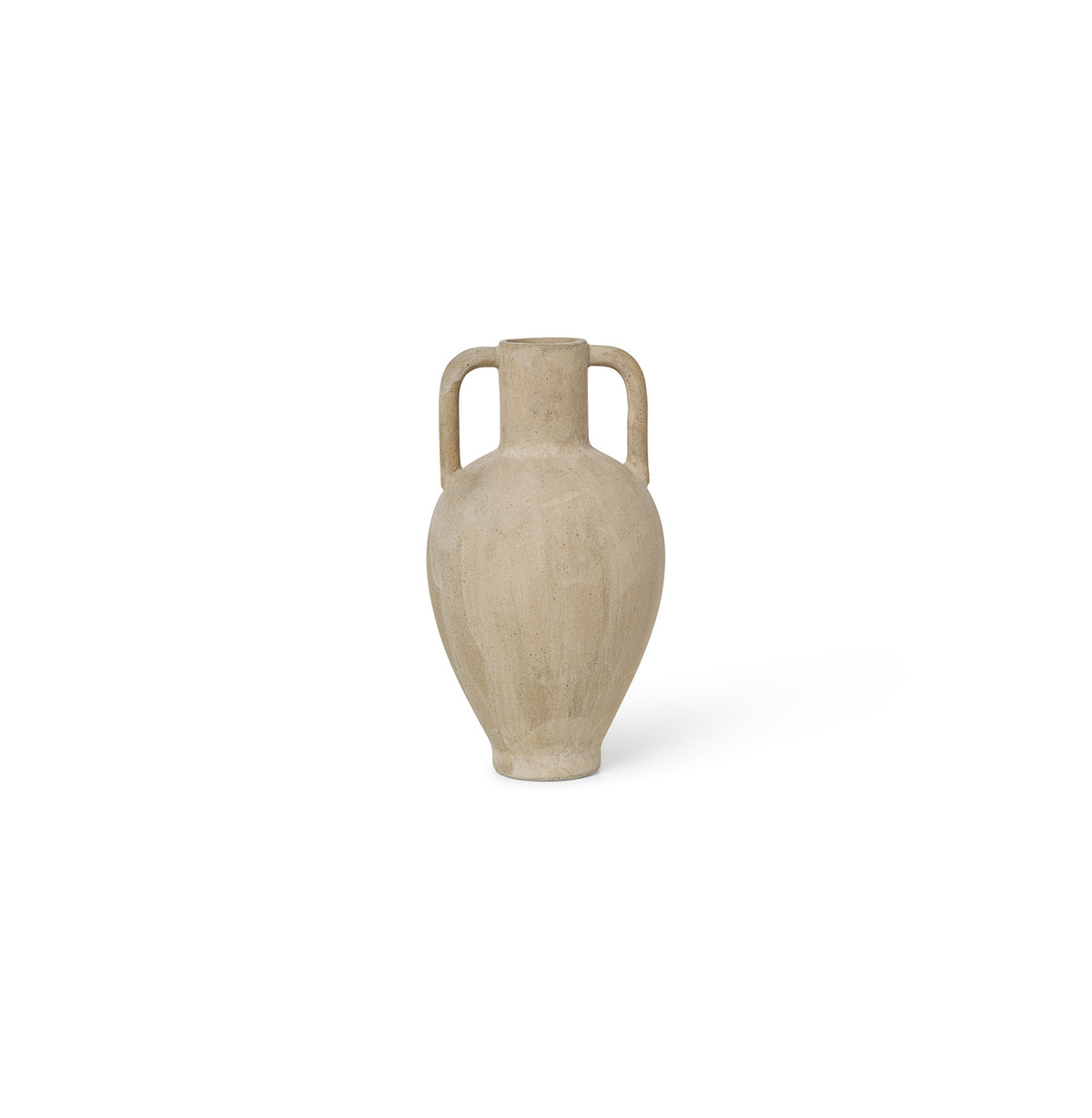 Kleine braune Porzellanvase Ary Mini-Vase von Ferm Living mit glasierter Oberfläche und runder, antik inspirierter Form, Durchmesser 6.5cm.