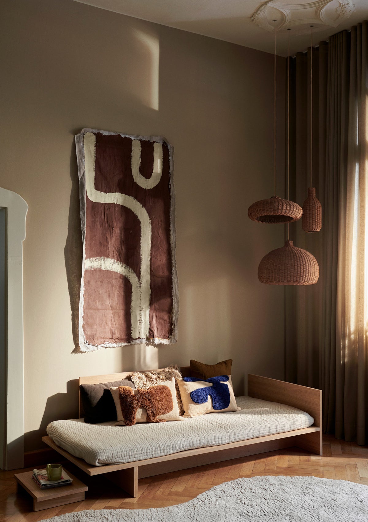 Lay Kissen Rechteckig in Sand / Sugar Kelp präsentiert im Onlineshop von KAQTU Design AG. Kissen ist von Ferm Living