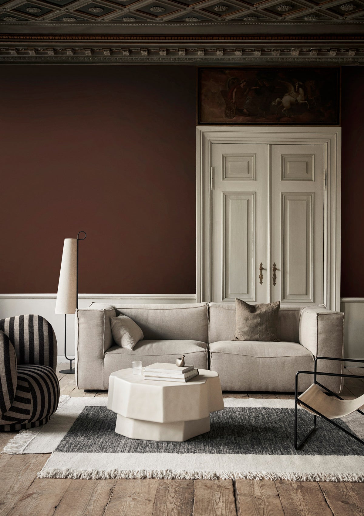 Counter Teppich in Charcoal/Off-white präsentiert im Onlineshop von KAQTU Design AG. Teppich ist von Ferm Living