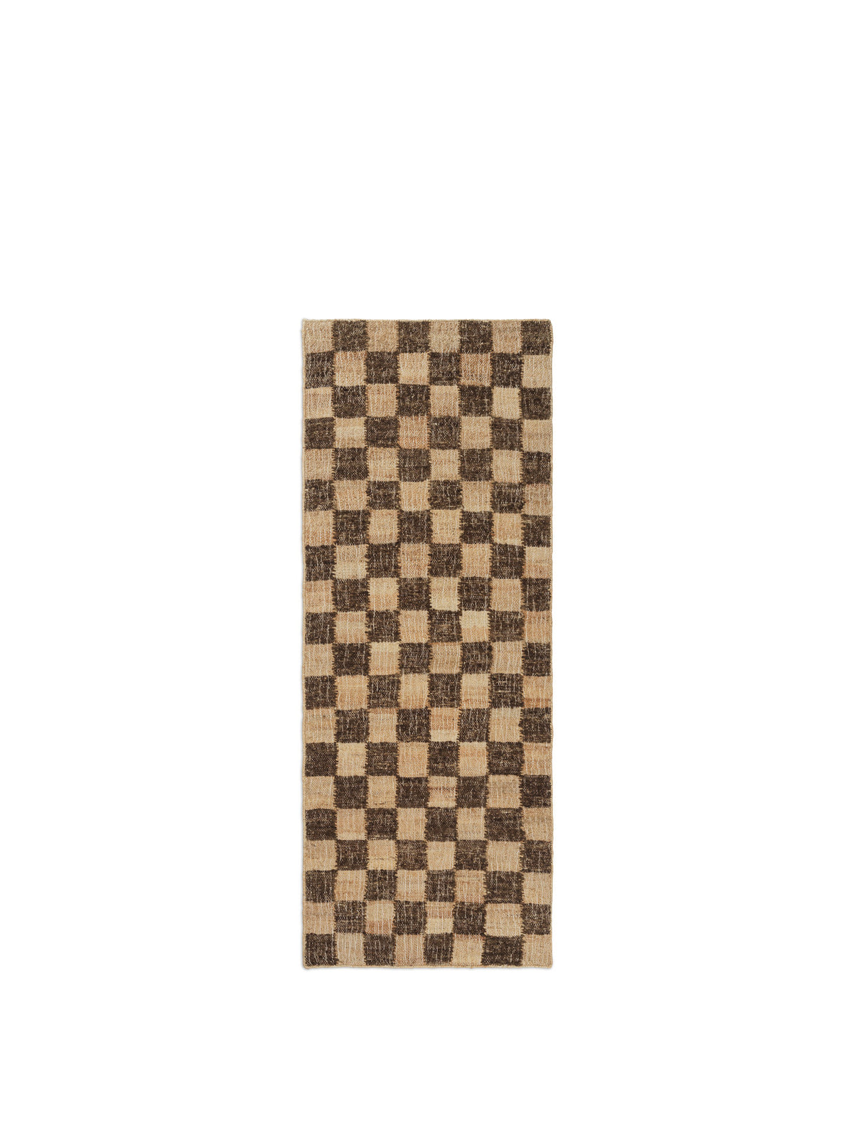 Check Wool Jute Runner 70 x 180 in Coffee/Natural präsentiert im Onlineshop von KAQTU Design AG. Teppich ist von Ferm Living