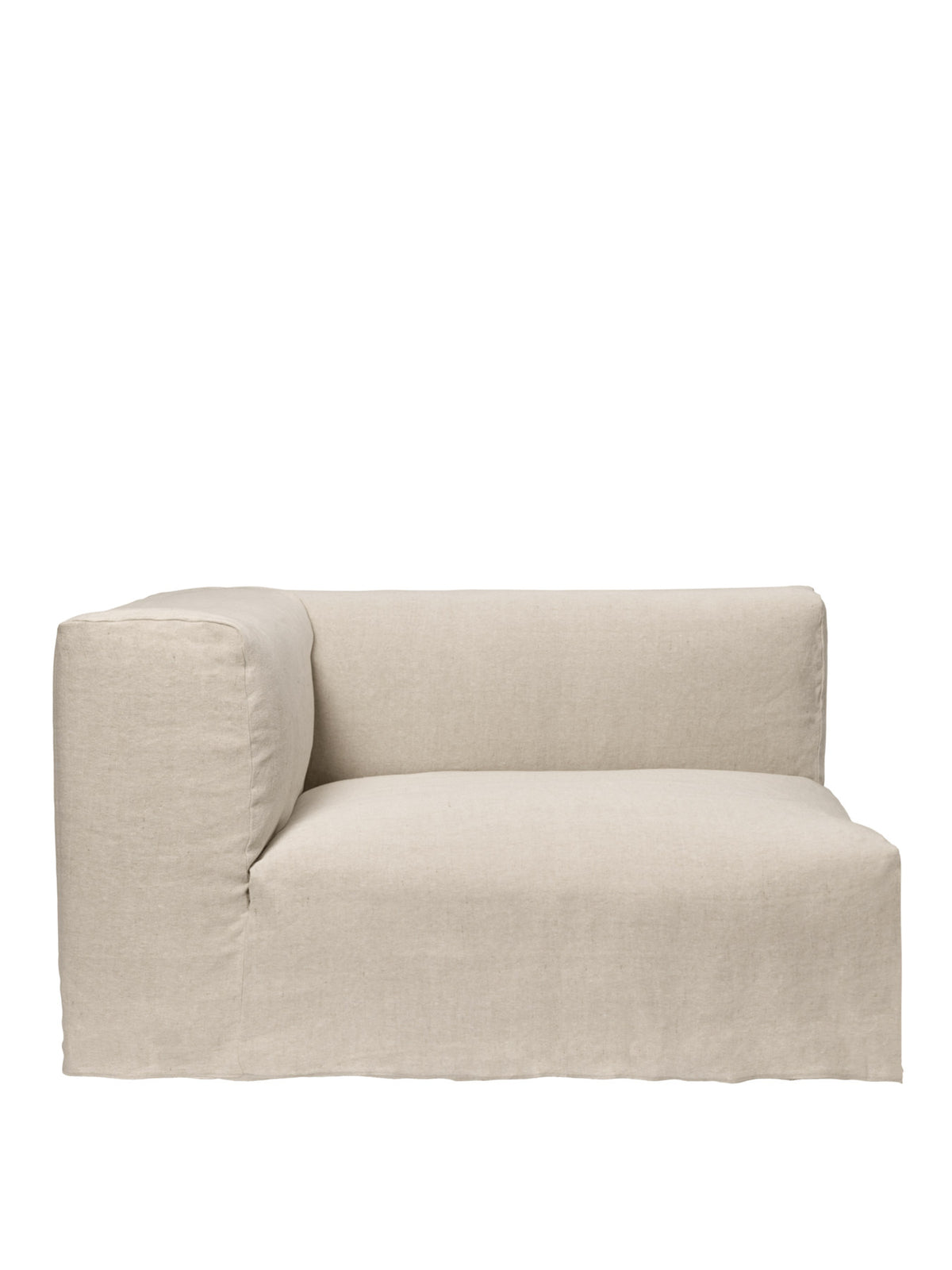 Modulares Sofa Catena mit Armlehne links, weich gerundete niedrige Form, gepolsterter Stoffbezug