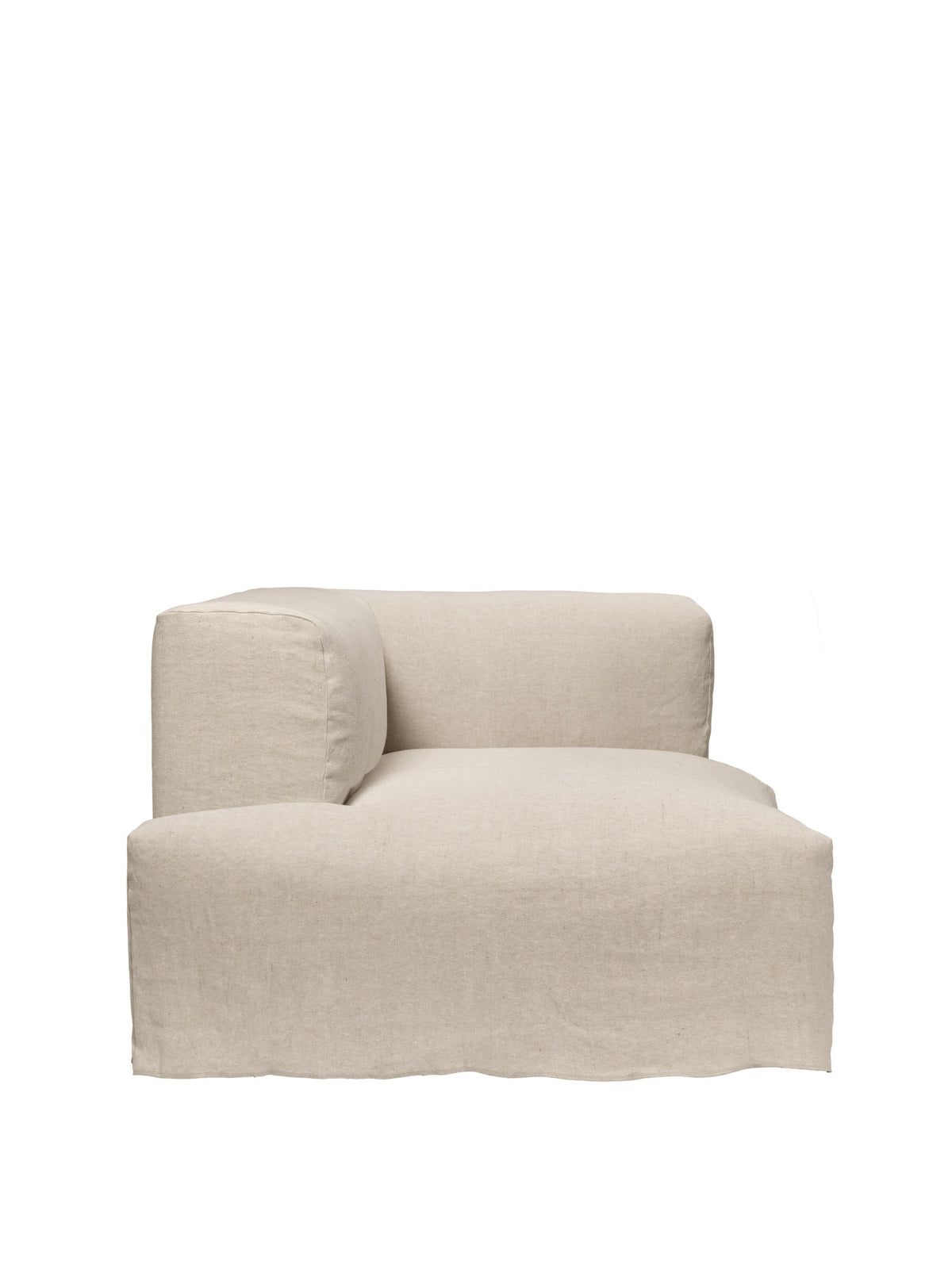 Catena Chaise longue von Ferm Living, niedriges Sofa-Modul mit runder Form und Absteppnähten