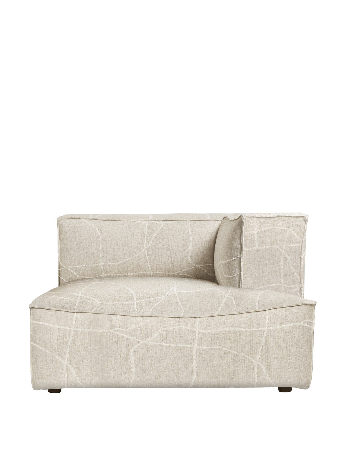 Niedriges modulares Sofa Catena mit Chaise longue in hellem Stoffbezug, weiche gerundete Form