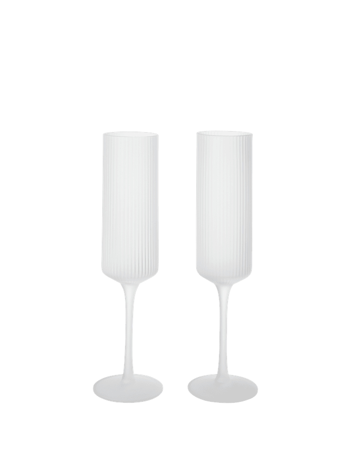 Ripple Champagnerflöten Set aus 2 in Gefrostet präsentiert im Onlineshop von KAQTU Design AG. Kitchen ist von Ferm Living