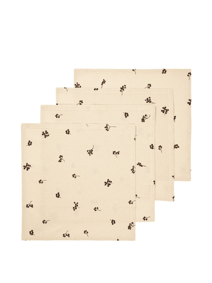 Baies Servietten Set aus 4 in Natürliche/Dunkle Schokolade präsentiert im Onlineshop von KAQTU Design AG. Textile ist von Ferm Living