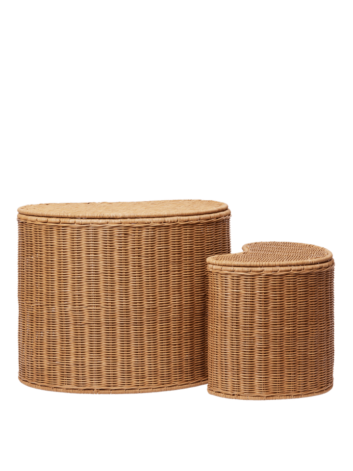 Set aus zwei eleganten Willora Aufbewahrungsboxen von Ferm Living, perfekt für eine stilvolle und praktische Aufbewahrungslösung in Ihrem Zuhause.