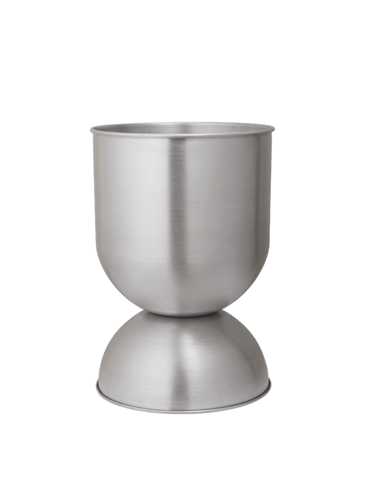 Moderner Hourglass Pflanzentopf aus robustem Aluminium von Ferm Living, perfekt für die Gestaltung von Außenbereichen und Gärten.