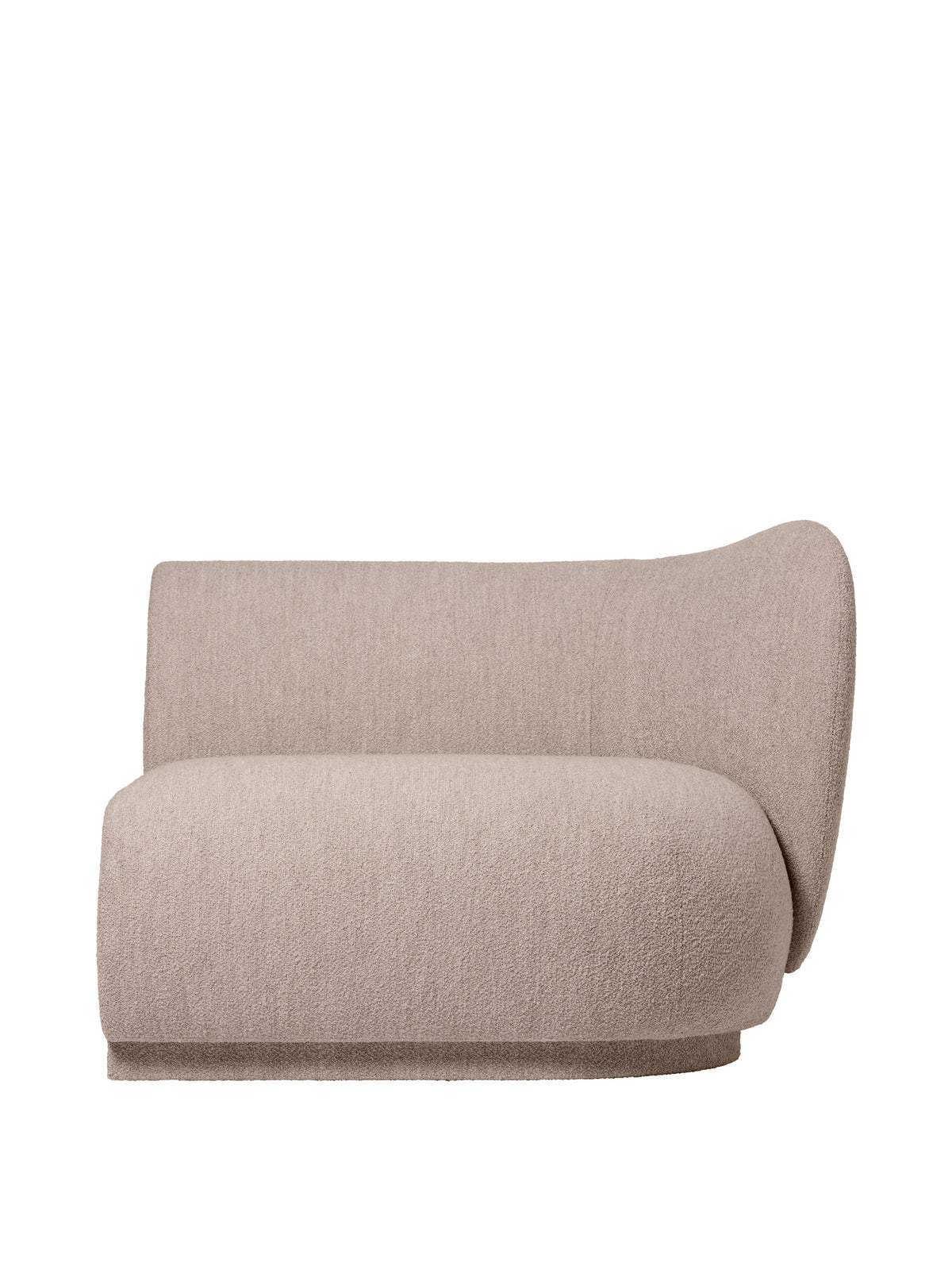 Modulares Sofa Rico Armlehne rechts von Ferm Living mit gerundeter Form und gepolstertem Bezug