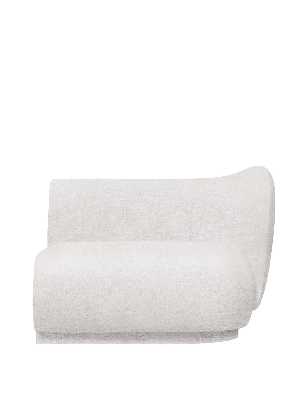 Modulares Sofa Rico Armlehne rechts von Ferm Living mit gerundeter Form und gepolstertem Bezug