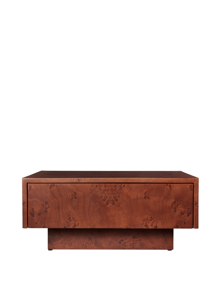 Eleganter Couchtisch aus edlem Burl-Holz von Ferm Living, perfekt für stilvolle Akzente in jedem Wohnraum.