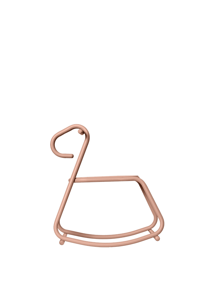 Lussi Schaukelpferd in sanftem Rosa, ideal für Kinder, fördert Spiel und Kreativität. Hochwertiges Design von Ferm Living.