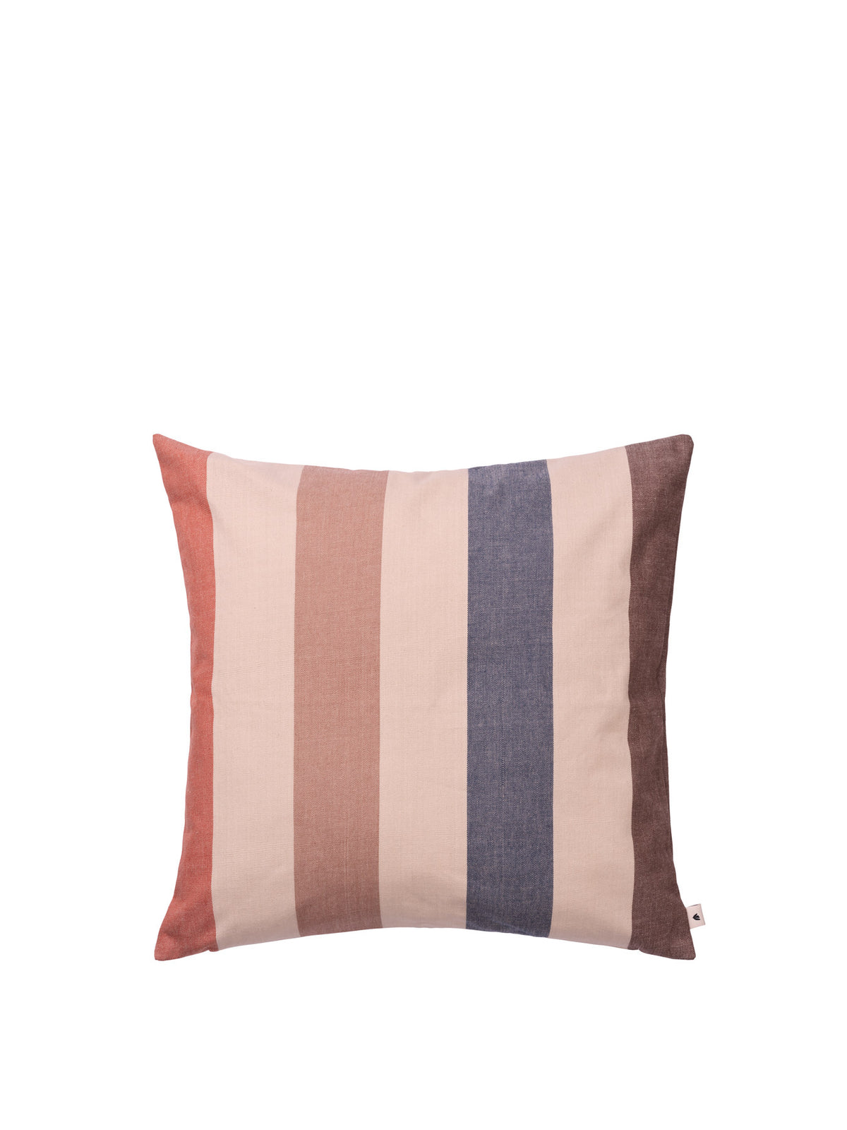 Strand Outdoor Kissen von Ferm Living in Cashmere/Mocha/Indigo Blue, quadratische Form, Bio-Baumwolle mit wasserabweisender Rückseite