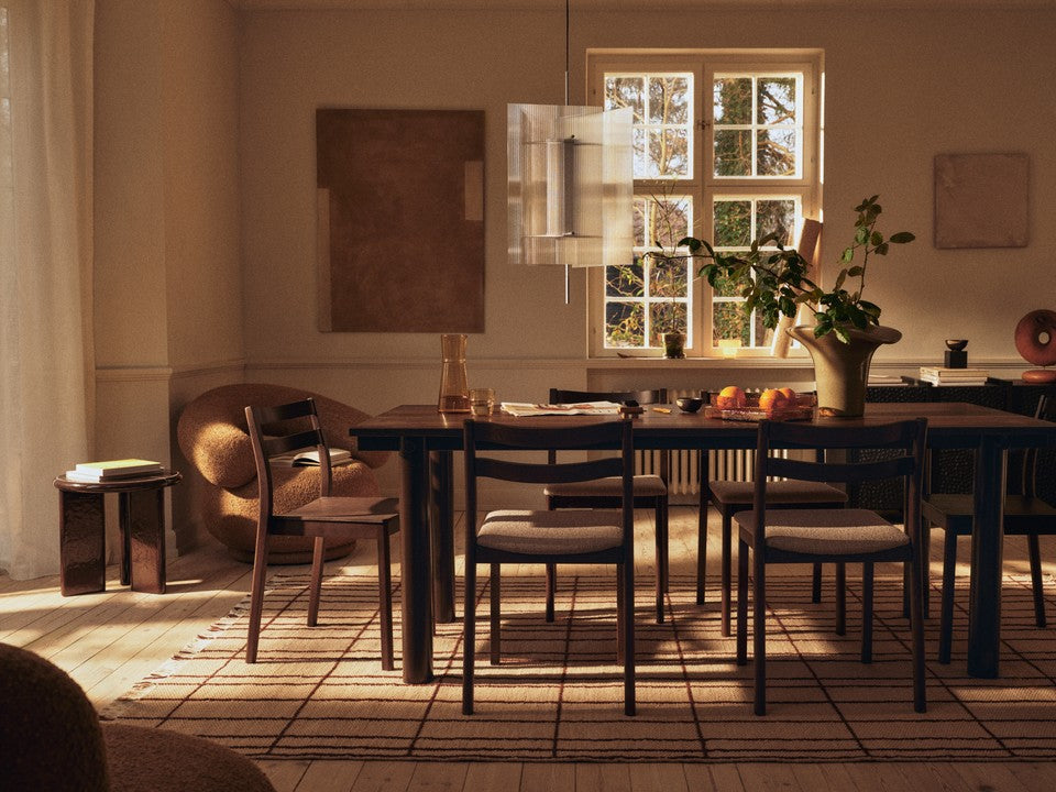 Eleganter Sen Teppich in Parchment/Chestnut, 200 x 300 cm, von Ferm Living, ideal für stilvolle Wohnräume.