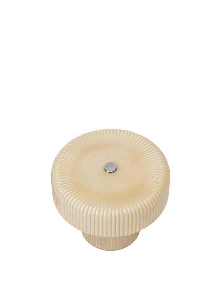 Elegante Ripple Tischlampe H10 von Ferm Living in zartem Oat, ideal für stimmungsvolle Beleuchtung und moderne Einrichtung.