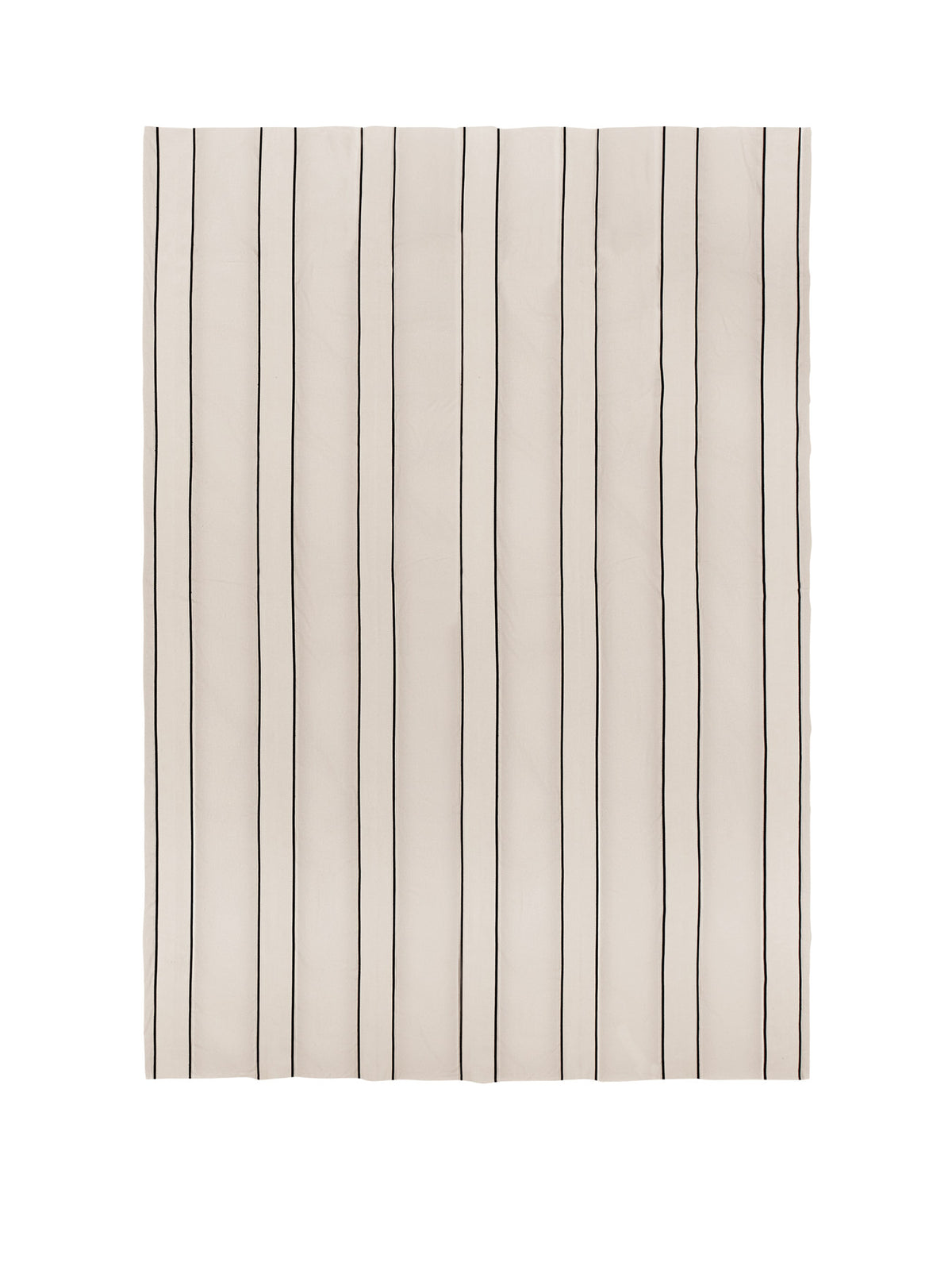 Twill Tagesdecke von Ferm Living in Off-white/Black aus Bio-Baumwolle mit Köperbindung und gewebter Einfassung, grafischer Streifenlook