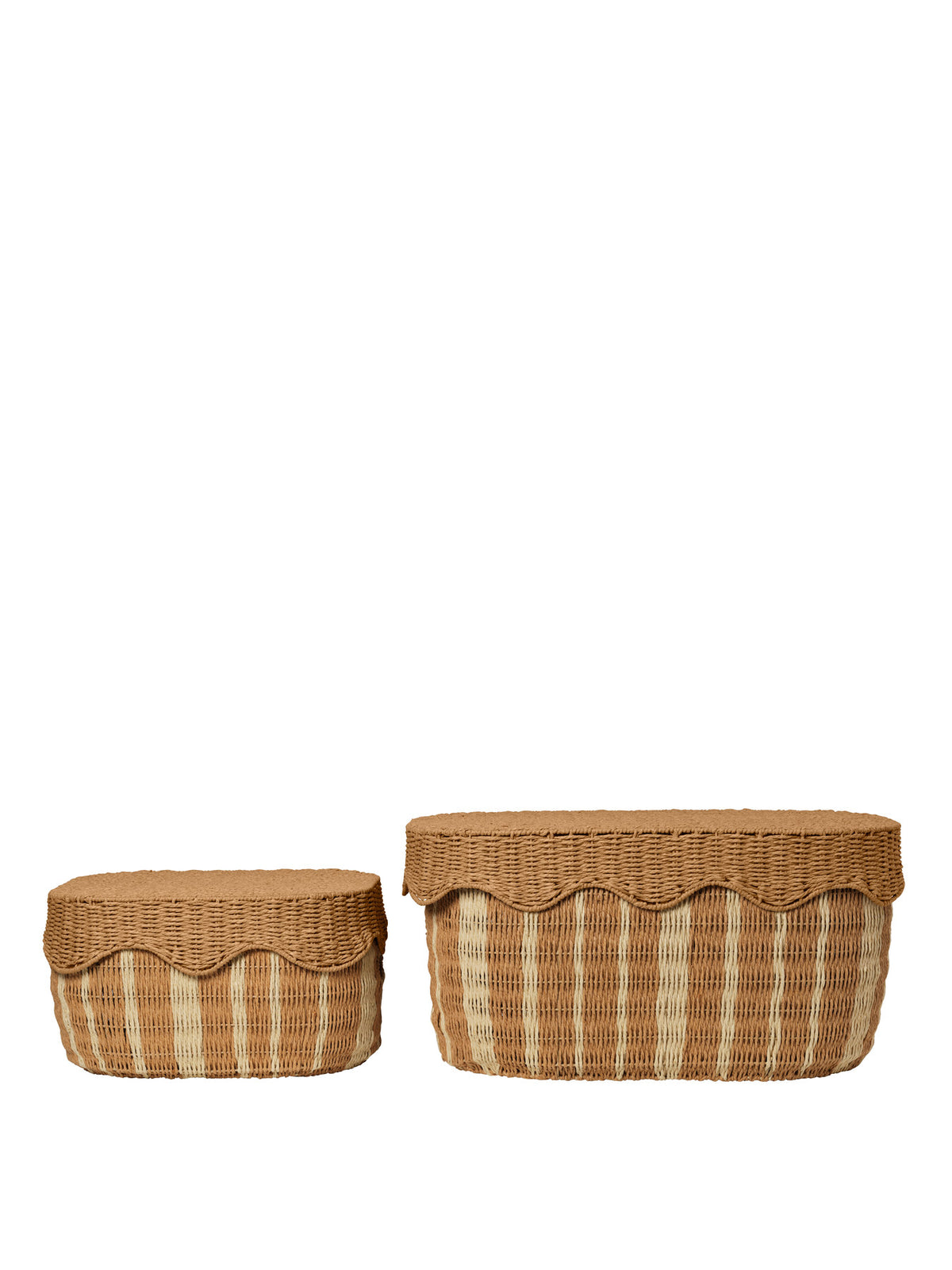 Rivan Storage Baskets Set of 2 in Natural/Off-white präsentiert im Onlineshop von KAQTU Design AG. Aufbewahrungskorb ist von Ferm Living