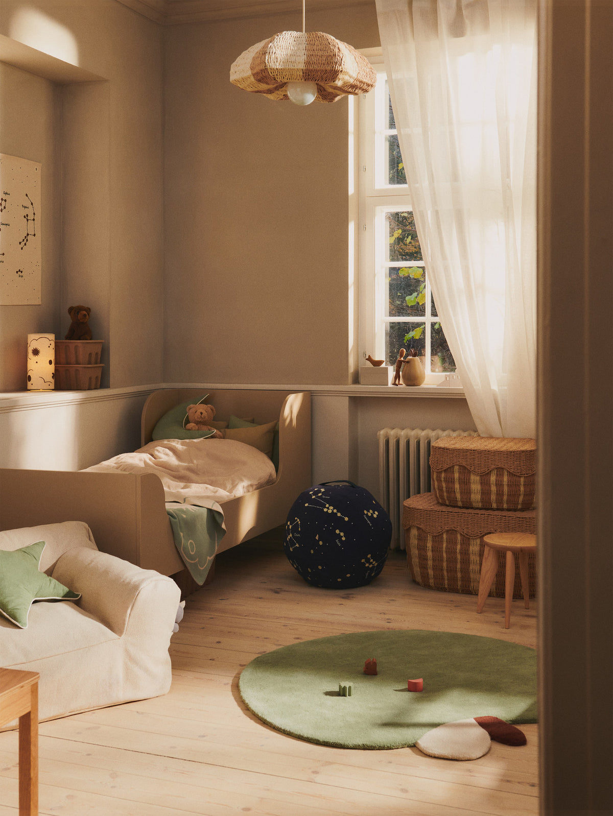 Rivan Storage Baskets Set of 2 in Natural/Off-white präsentiert im Onlineshop von KAQTU Design AG. Aufbewahrungskorb ist von Ferm Living