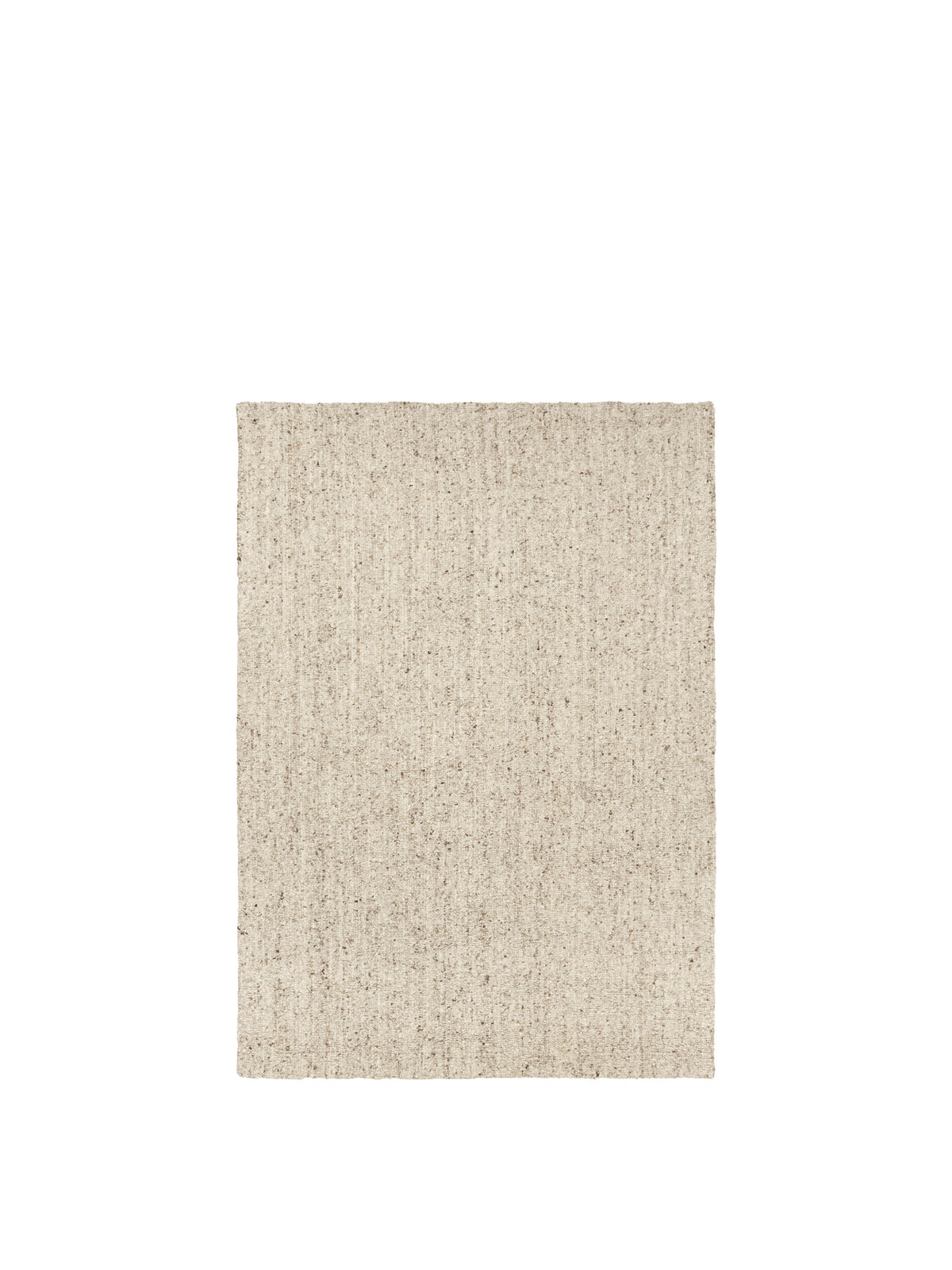 Handgeknüpfter Teppich Seifa von Ferm Living in Off-White aus Wolle und Baumwolle mit unregelmässiger, melierter Garnstruktur.