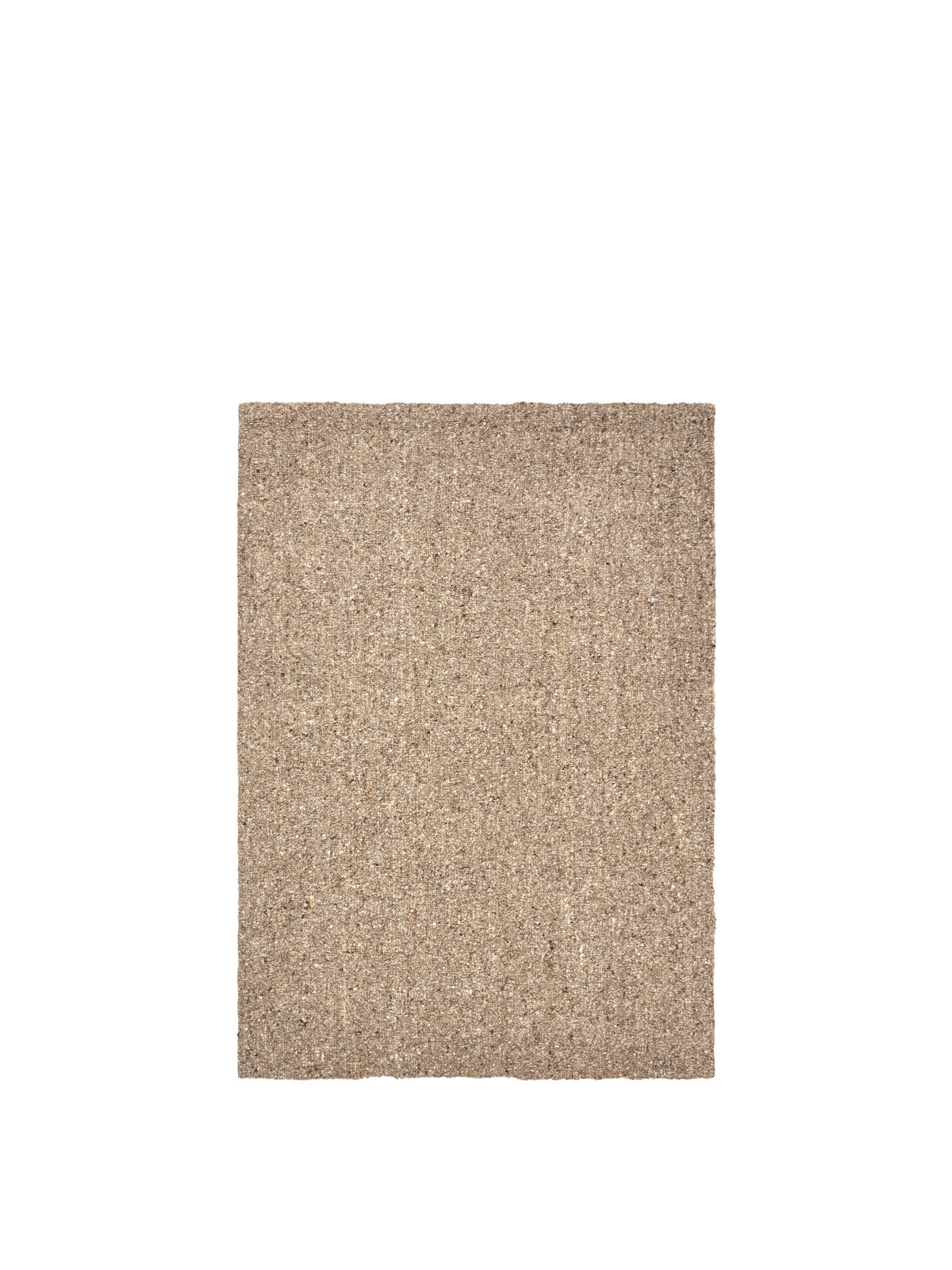 Handgeknüpfter Teppich Seifa von Ferm Living in Off-White aus Wolle und Baumwolle mit unregelmässiger, melierter Garnstruktur.