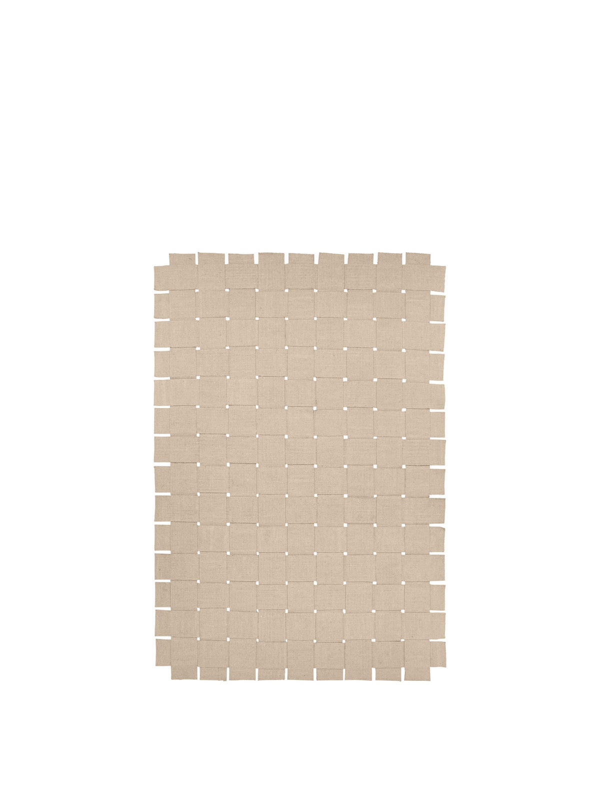 Foundation Teppich von Ferm Living in Cashmere, handgefertigt aus Wolle und Baumwolle mit gewebter Textur, rechteckige Form
