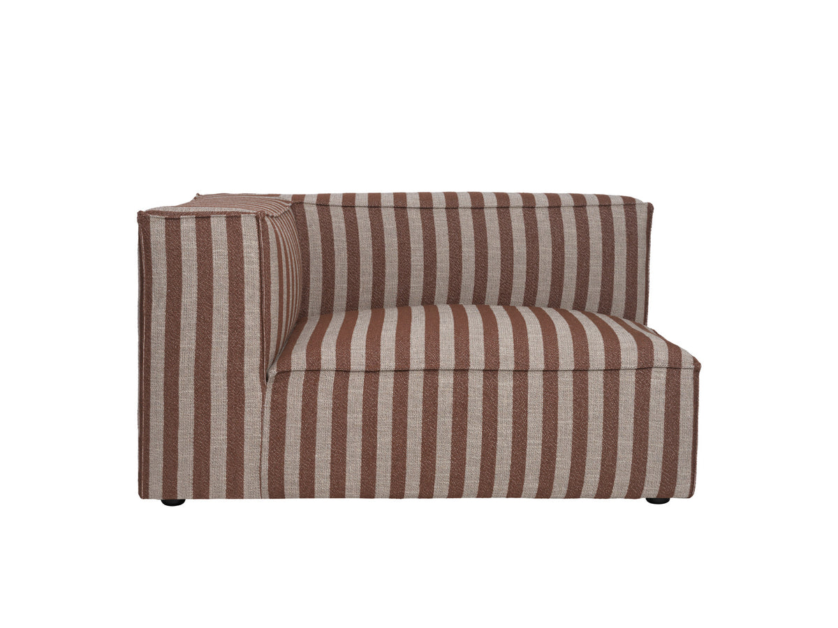 Modulares Sofa Catena mit Armlehne links, weich gerundete niedrige Form, gepolsterter Stoffbezug