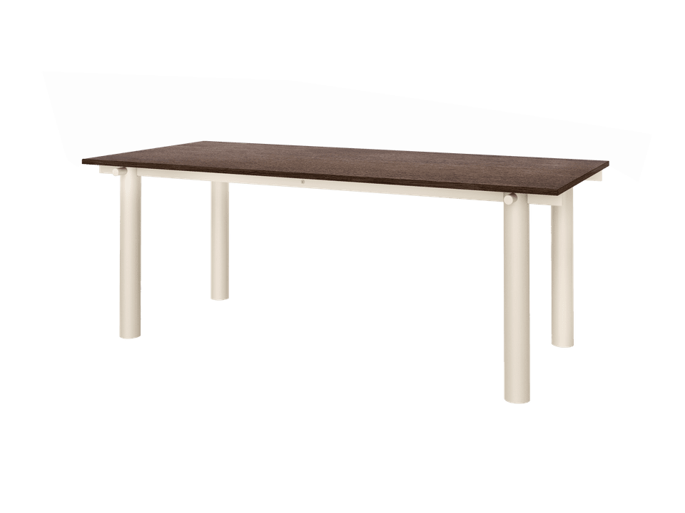 Moderner Atura Esstisch in Light Cashmere und Dark Stained Oak, ideal für stilvolle Essbereiche, präsentiert von Ferm Living.