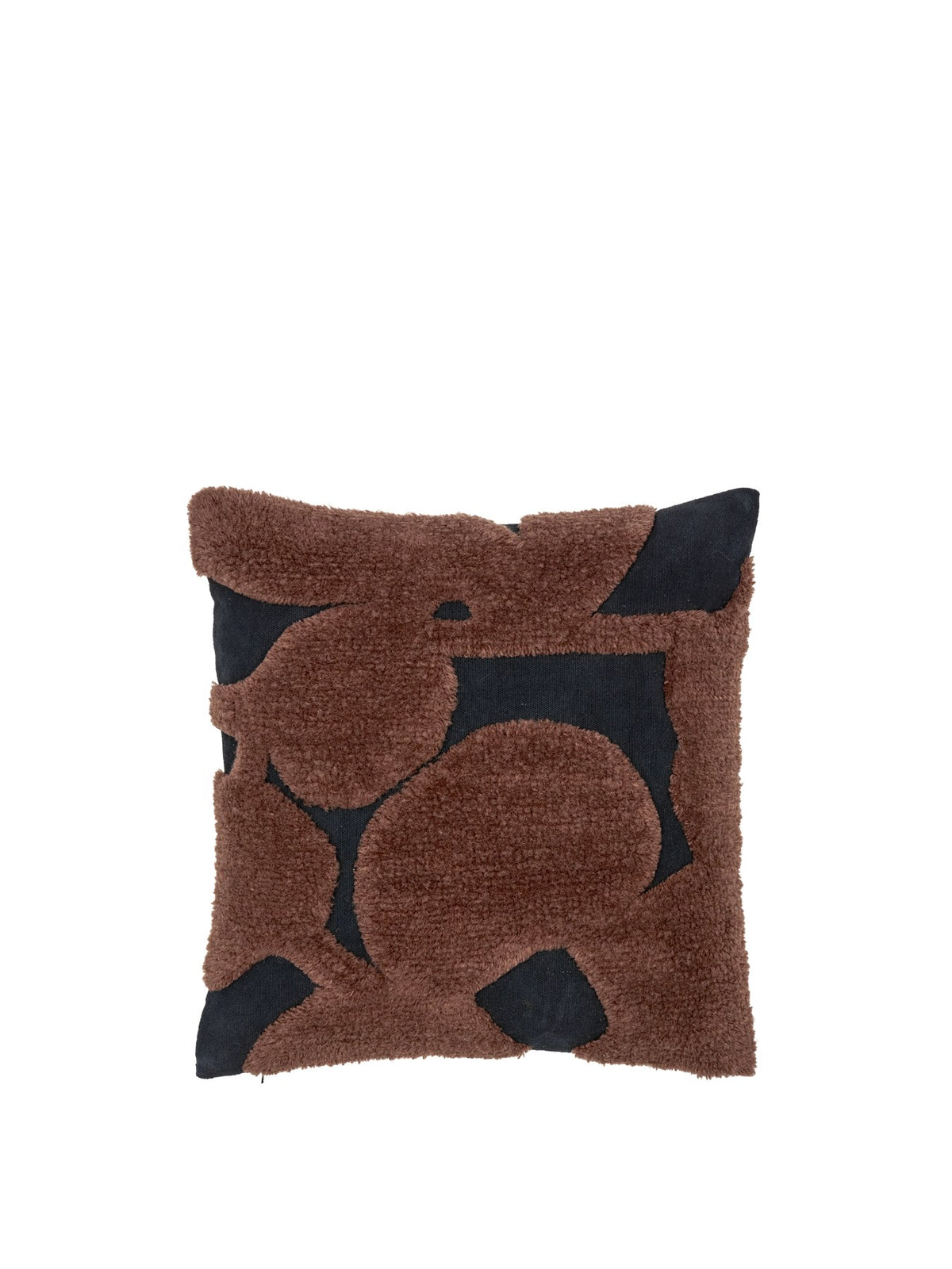 Cilla getuftetes Dekokissen von Ferm Living in Off-White, quadratische Form mit botanischem Tuftingmuster aus Wolle und Baumwolle.