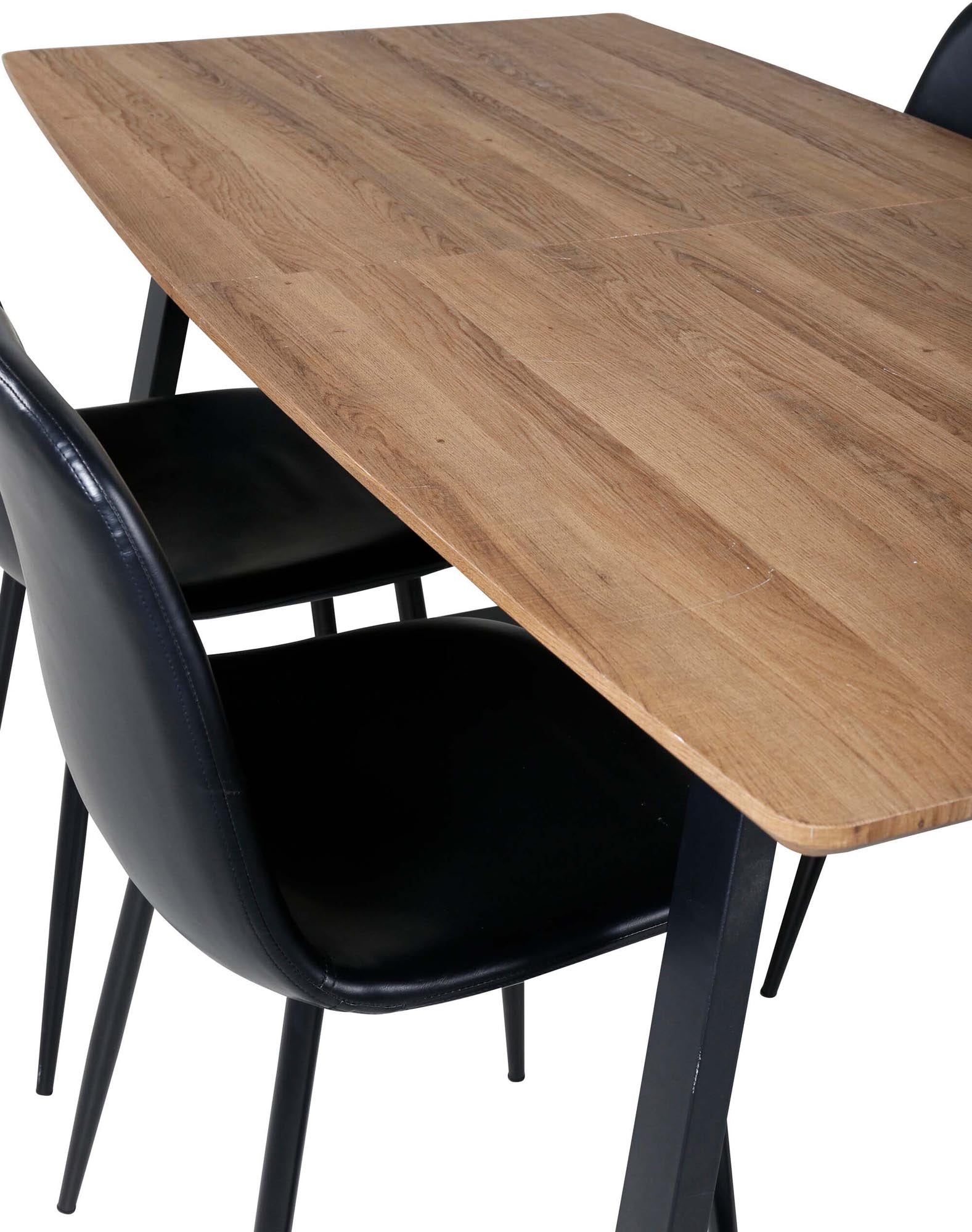 Das Inca Esszimmerset (Polar) von Venture Home bietet einen 160cm Tisch und 4 elegante Stühle für zeitgemässes Wohnen.