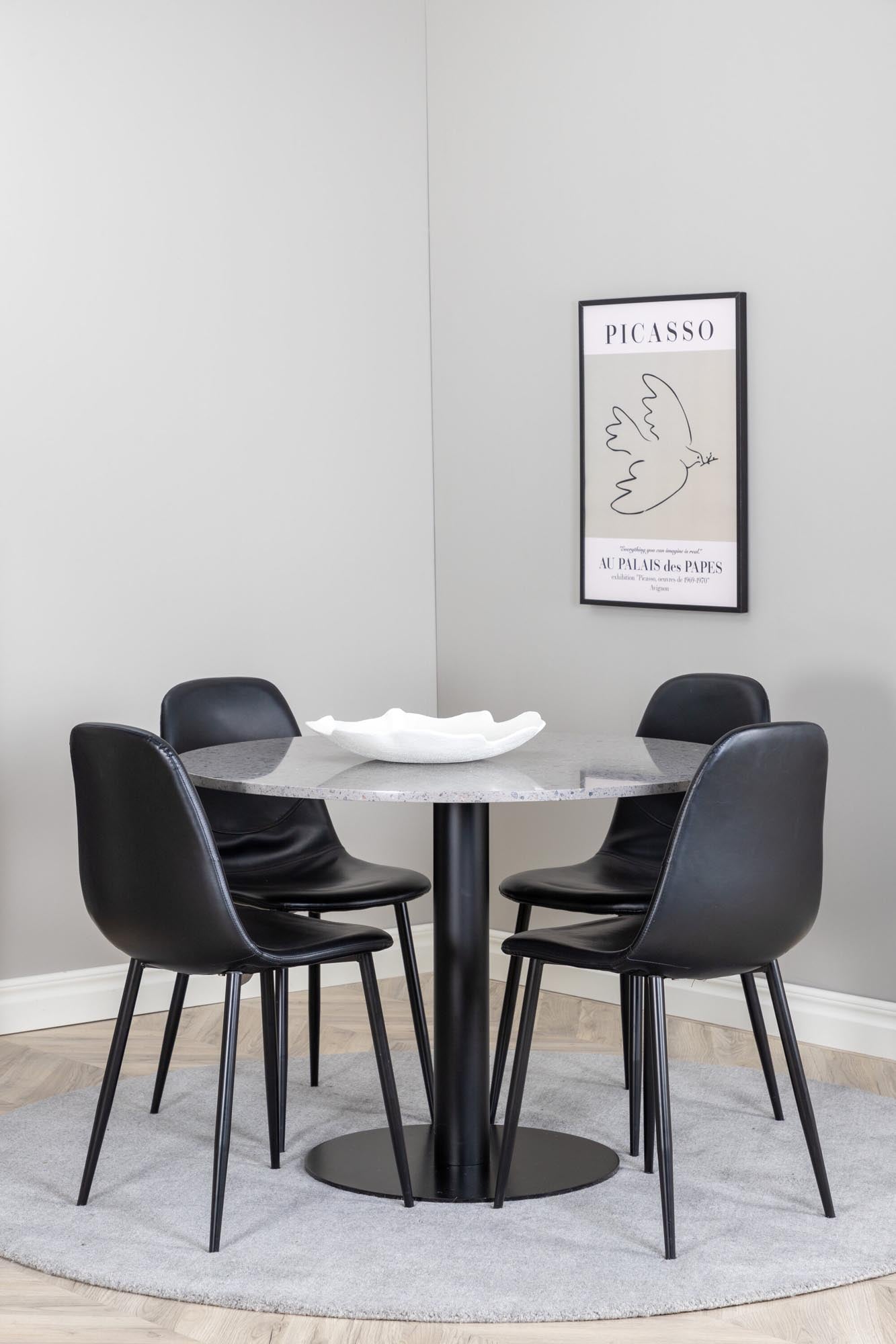 Razzia Esszimmerset + Polar ⌀106cm/4St. in Grau / Schwarz präsentiert im Onlineshop von KAQTU Design AG. Esszimmerset ist von Venture Home