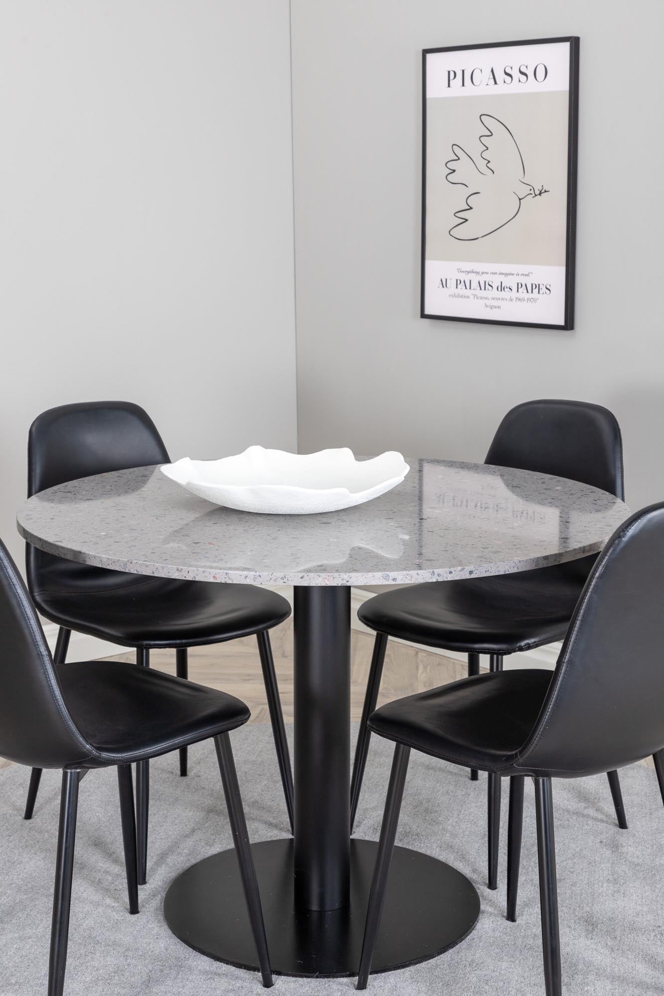 Razzia Esszimmerset + Polar ⌀106cm/4St. in Grau / Schwarz präsentiert im Onlineshop von KAQTU Design AG. Esszimmerset ist von Venture Home