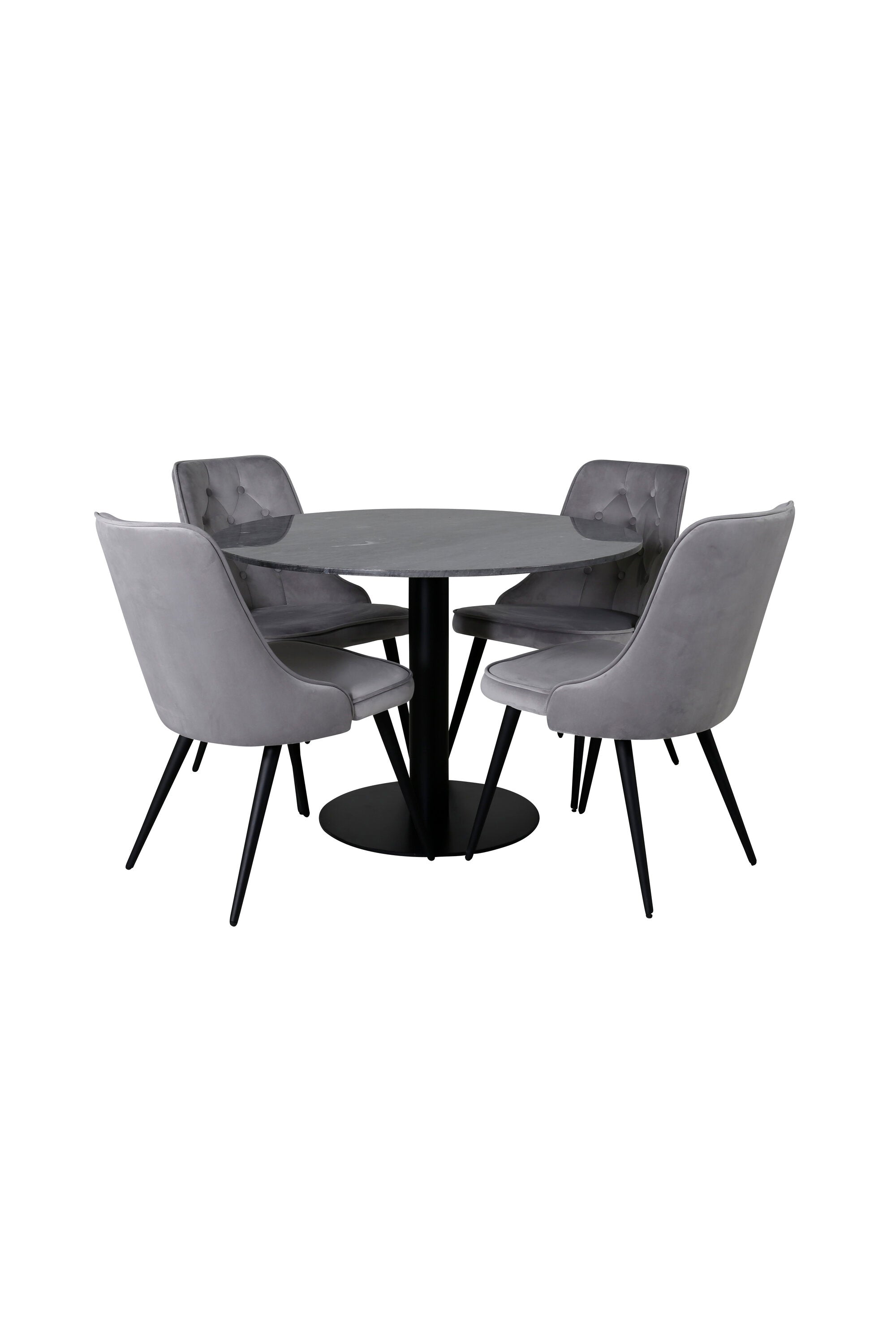 Estelle Esszimmerset + Velvet Deluxe 140cm/4St. in Schwarz präsentiert im Onlineshop von KAQTU Design AG. Esszimmerset ist von Venture Home