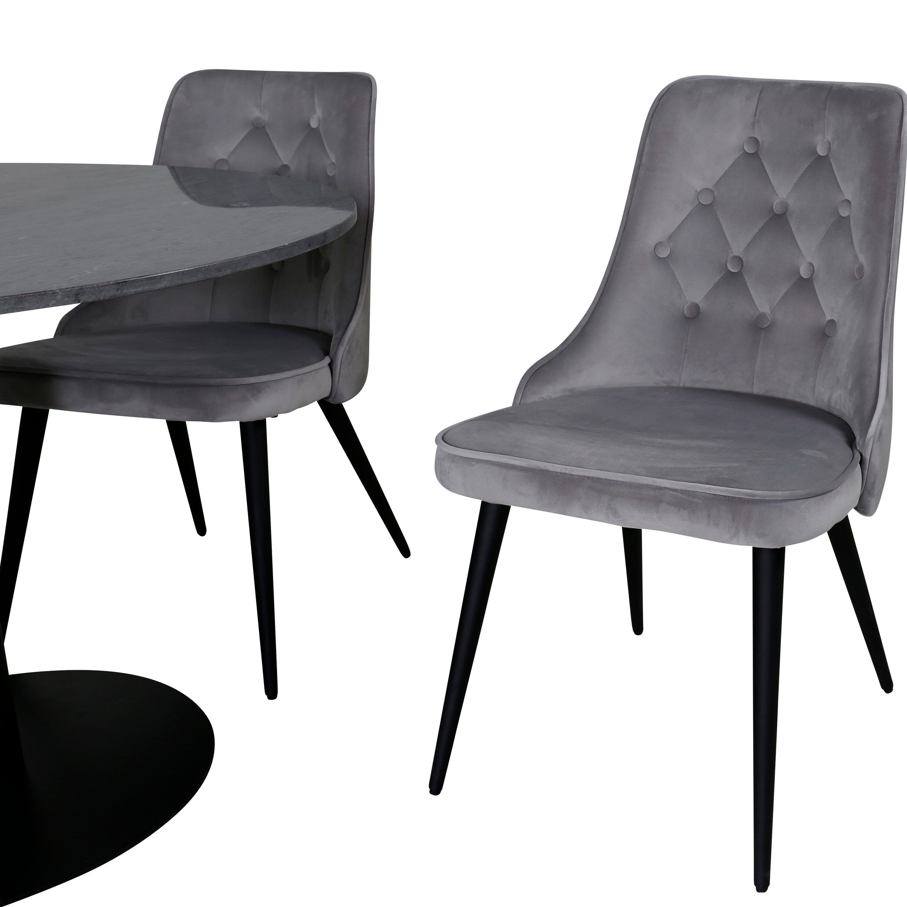 Estelle Esszimmerset + Velvet Deluxe 140cm/4St. in Schwarz präsentiert im Onlineshop von KAQTU Design AG. Esszimmerset ist von Venture Home