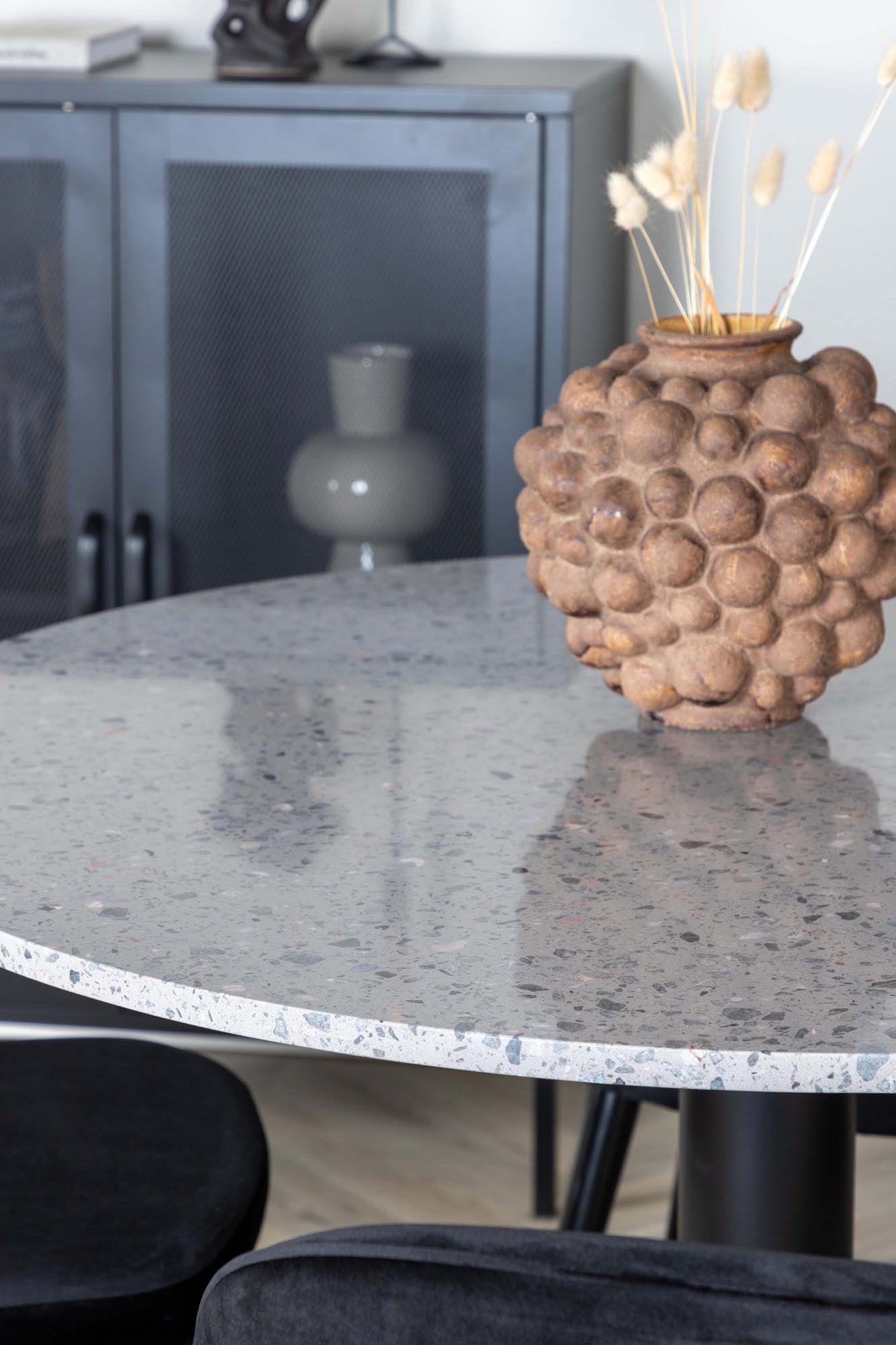 Modernes Razzia Esszimmerset von Venture Home: Stilvoller Velvet-Tisch (106cm) mit 4 bequemen Stühlen für unvergessliche Essmomente.