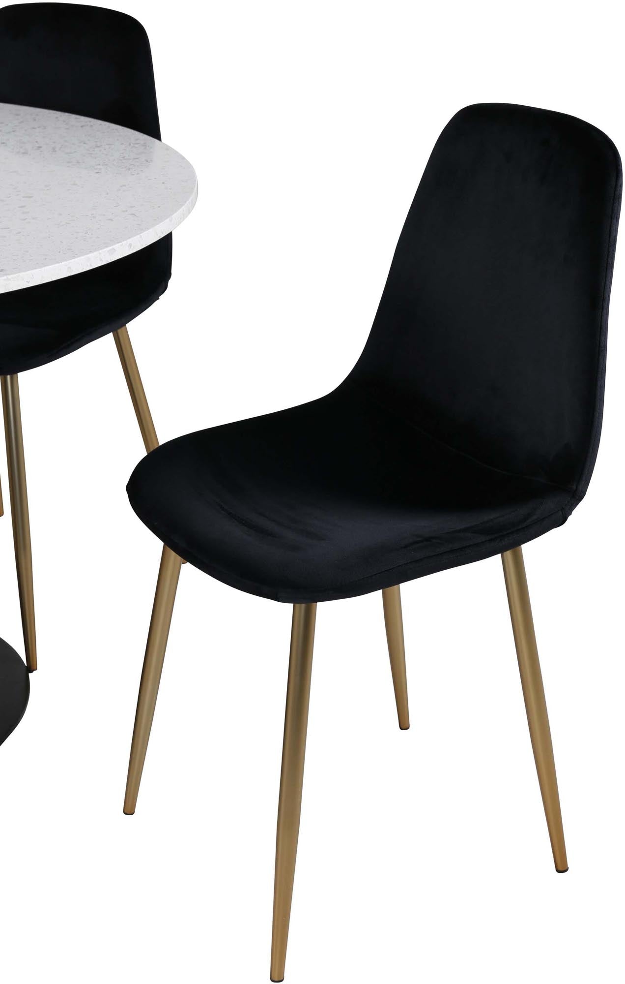 Razzia Esszimmerset + Polar ⌀106cm/4St. in Weiss / Schwarz / Gold präsentiert im Onlineshop von KAQTU Design AG. Esszimmerset ist von Venture Home