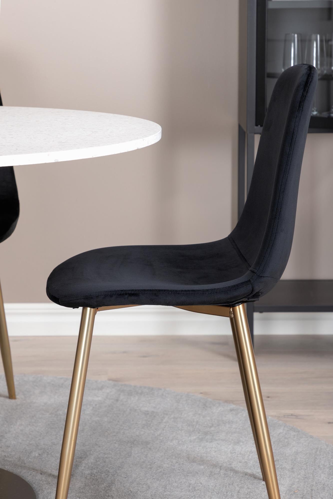 Razzia Esszimmerset + Polar ⌀106cm/4St. in Weiss / Schwarz / Gold präsentiert im Onlineshop von KAQTU Design AG. Esszimmerset ist von Venture Home