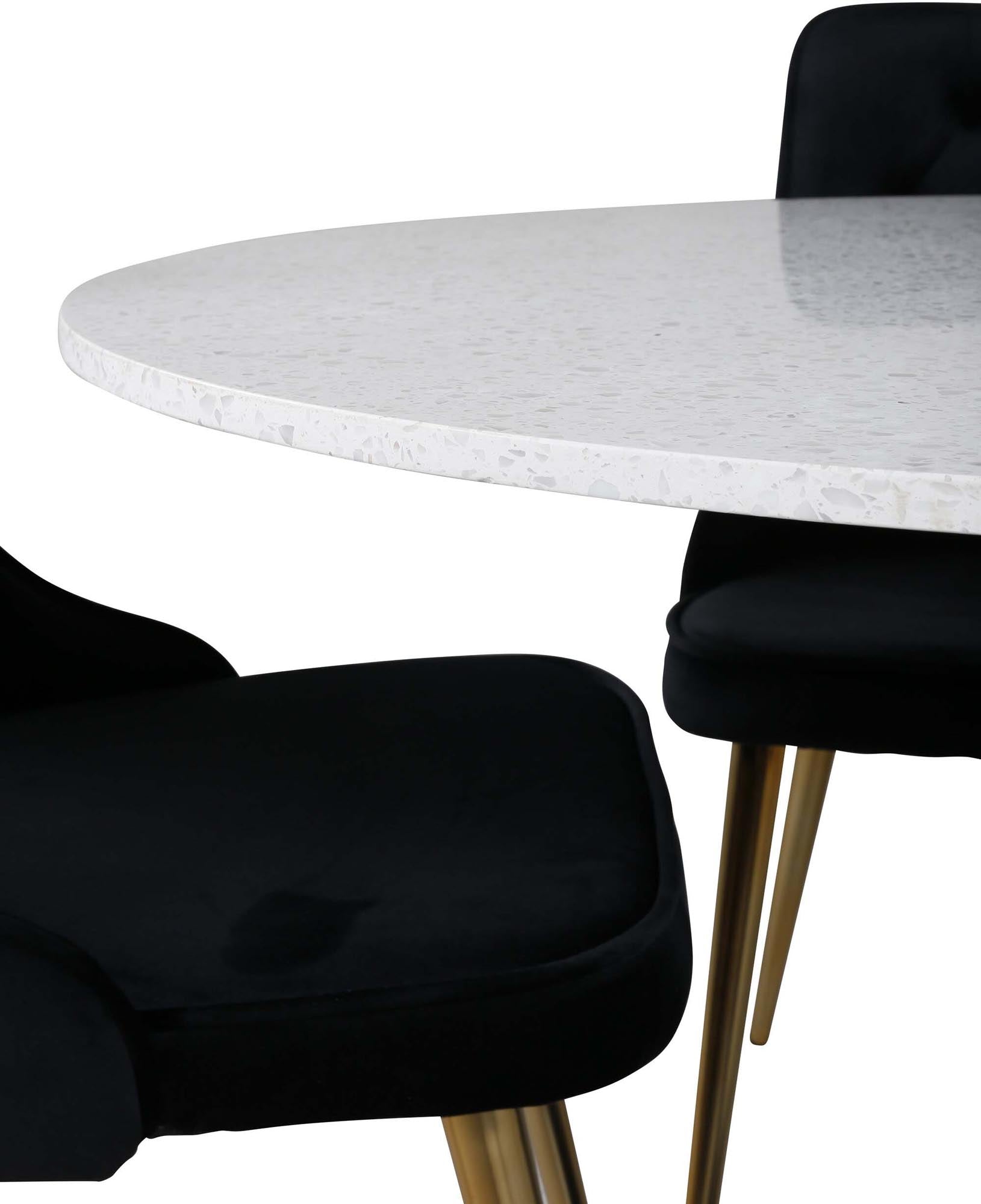 Razzia Esszimmerset + Velvet Deluxe ⌀106cm/4St. in Weiss / Schwarz / Gold präsentiert im Onlineshop von KAQTU Design AG. Esszimmerset ist von Venture Home