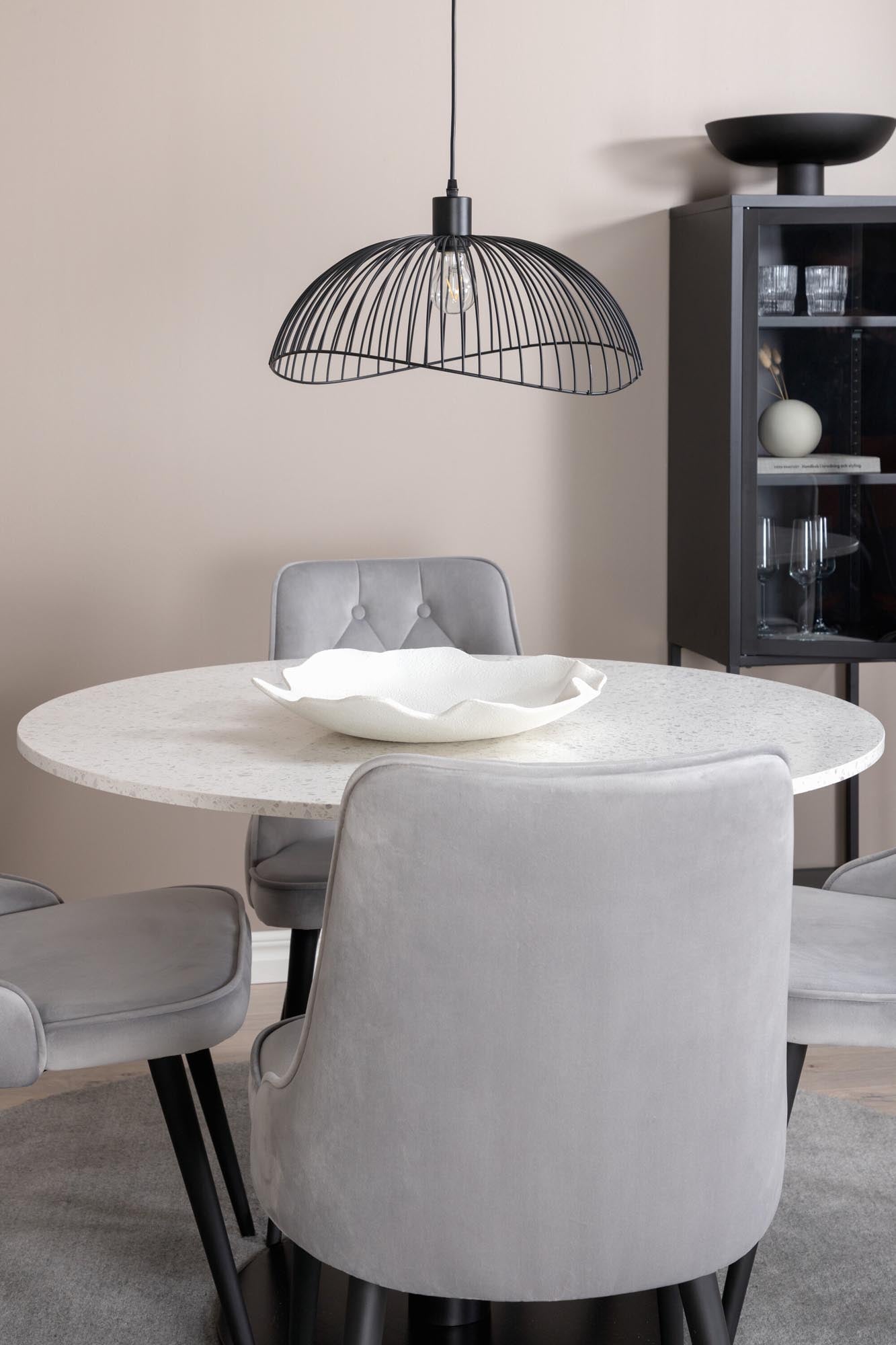 Razzia Esszimmerset + Velvet Deluxe ⌀106cm/4St. in Grau / Schwarz präsentiert im Onlineshop von KAQTU Design AG. Esszimmerset ist von Venture Home