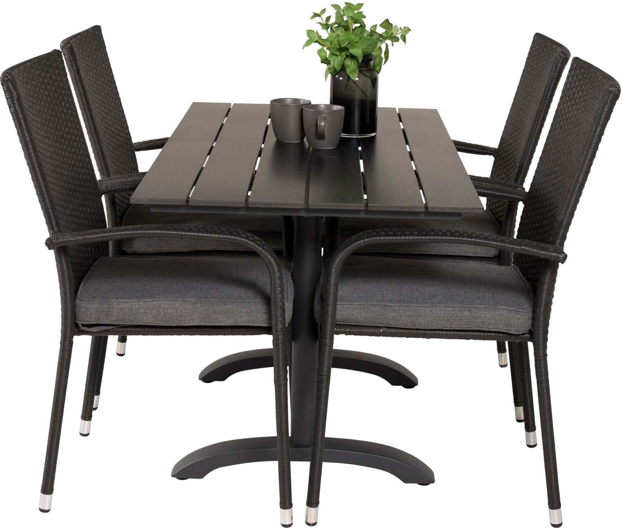 Elegantes Denver Tischset + Anna 120cm für gesellige Gartenabende.