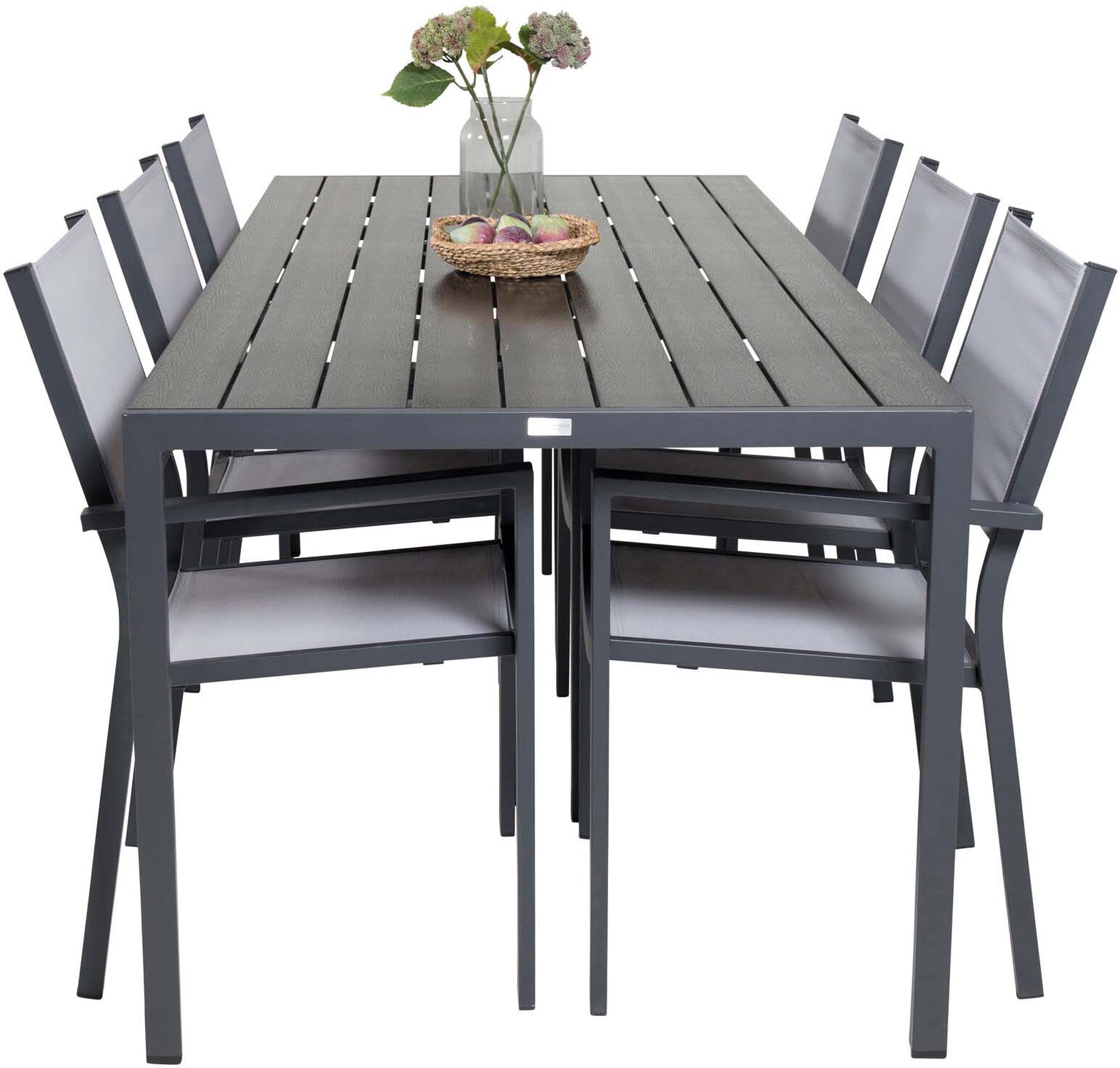 Robustes 6-Personen-Tischset von Venture Home für moderne Aussenbereiche.